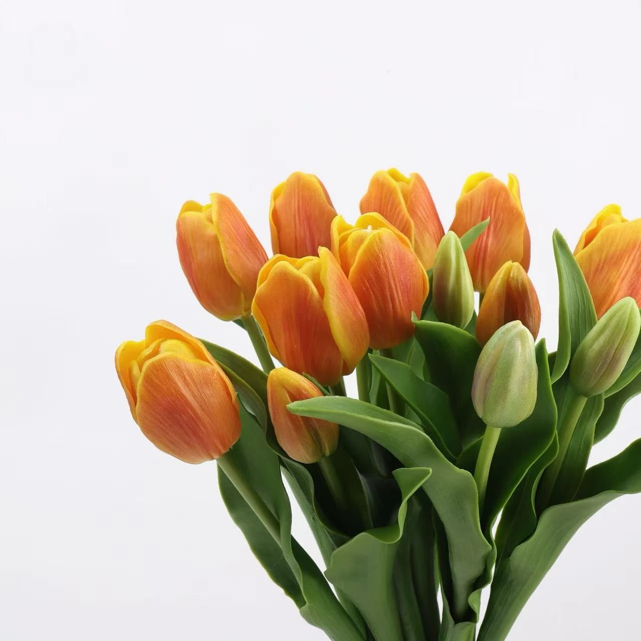 Real Touch Tulip Flower Bouquet in  Orange – 15"