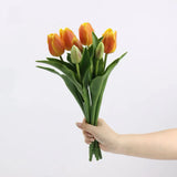 Real Touch Tulip Flower Bouquet in  Orange – 15"