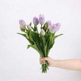 Real Touch Tulip Flower Bouquet in  Lavender – 15"