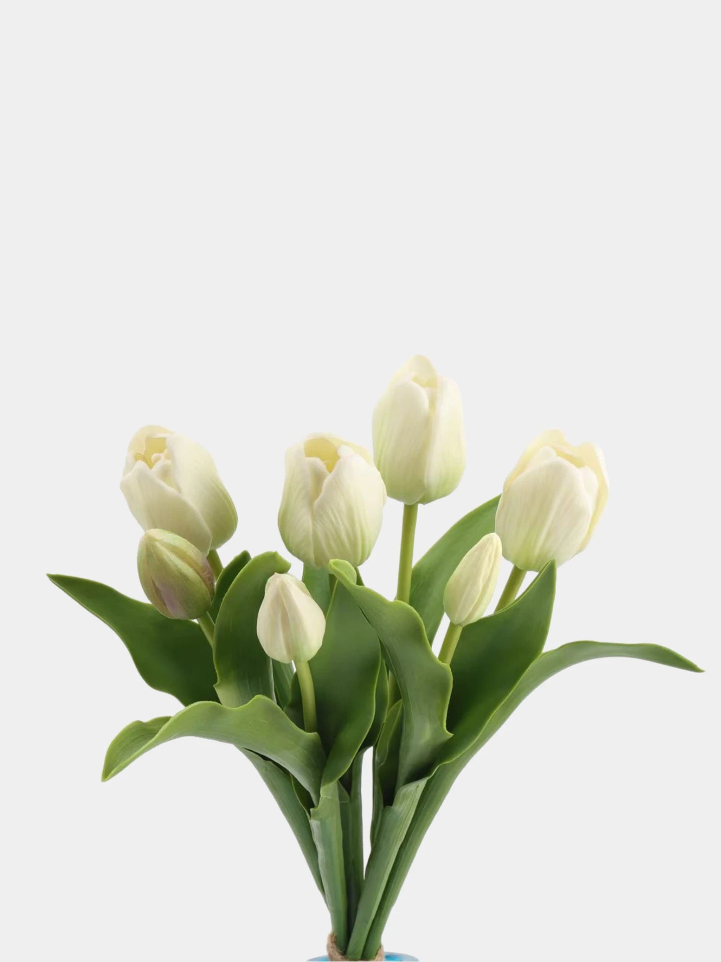 Real Touch Tulip Flower Bouquet in White – 15"