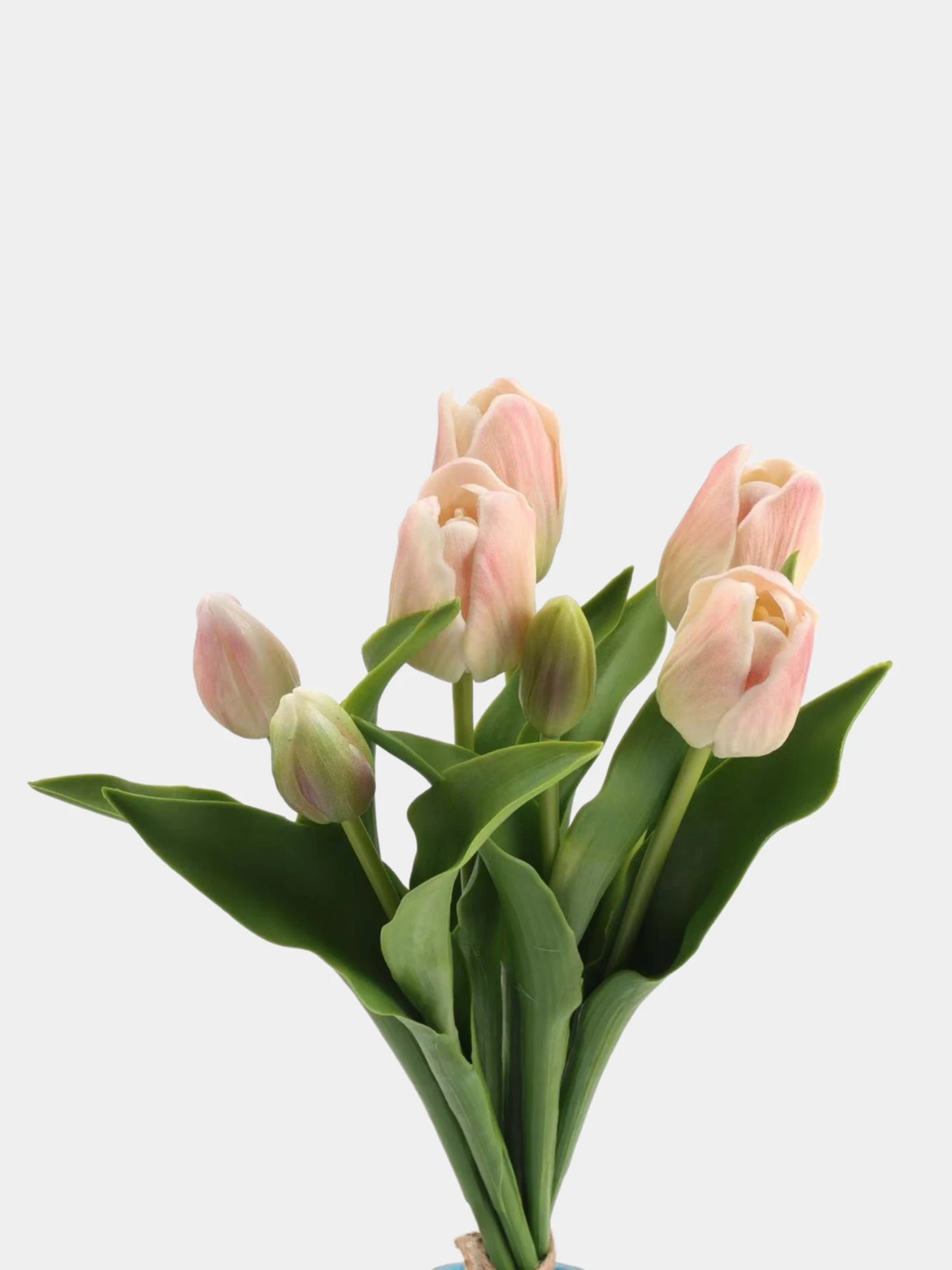 Real Touch Tulip Flower Bouquet in Creamy Pink – 15"