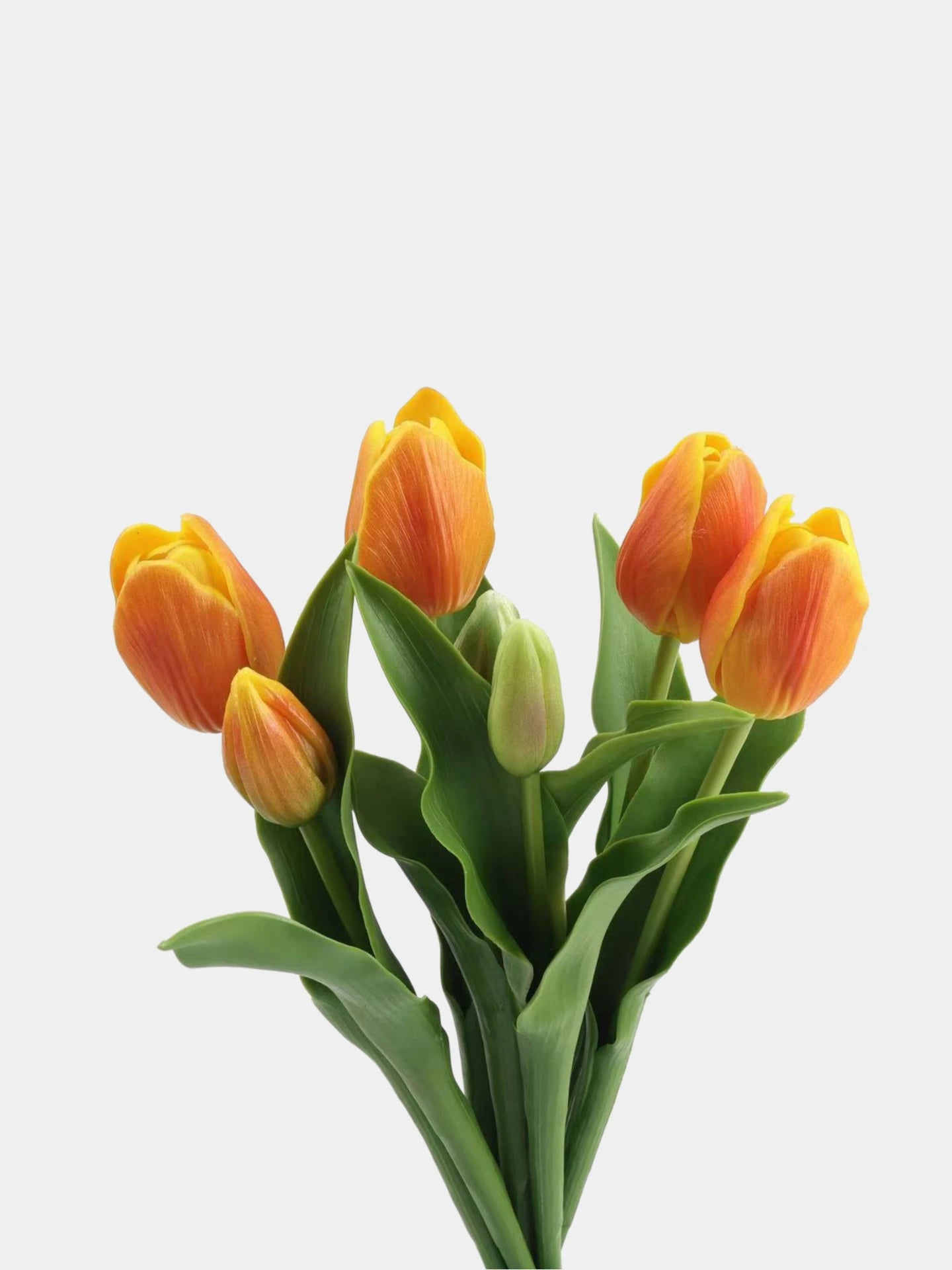Real Touch Tulip Flower Bouquet in  Orange – 15"