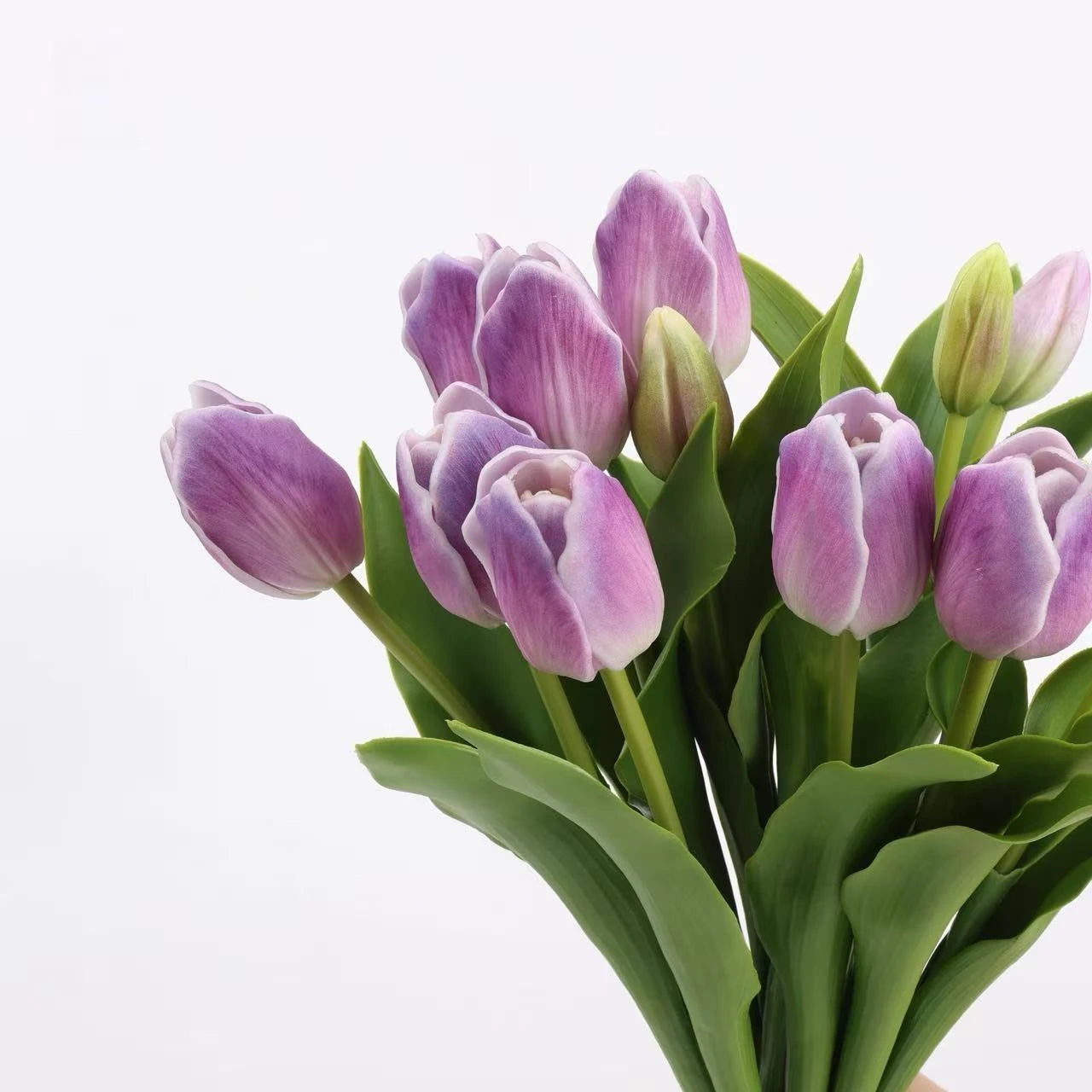 Real Touch Tulip Flower Bouquet in Purple – 15"