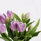 Real Touch Tulip Flower Bouquet in Purple – 15"