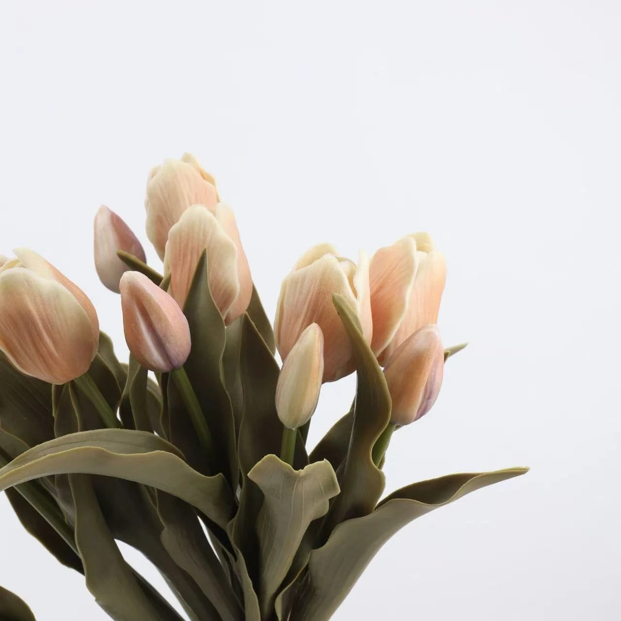 Real Touch Tulip Flower Bouquet in Light Brown– 15"