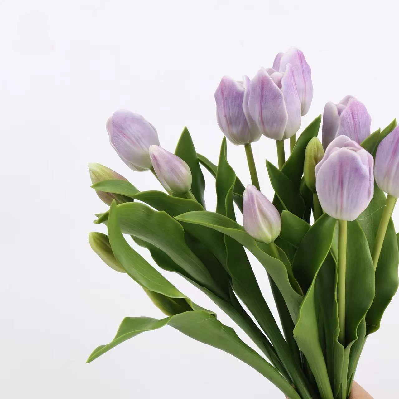 Real Touch Tulip Flower Bouquet in  Lavender – 15"