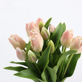 Real Touch Tulip Flower Bouquet in Creamy Pink – 15"
