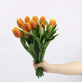 Real Touch Tulip Flower Bouquet in  Orange – 15"