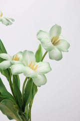 Real Touch Brownie Tulpenstiel – Weiß und Grün – 48 cm