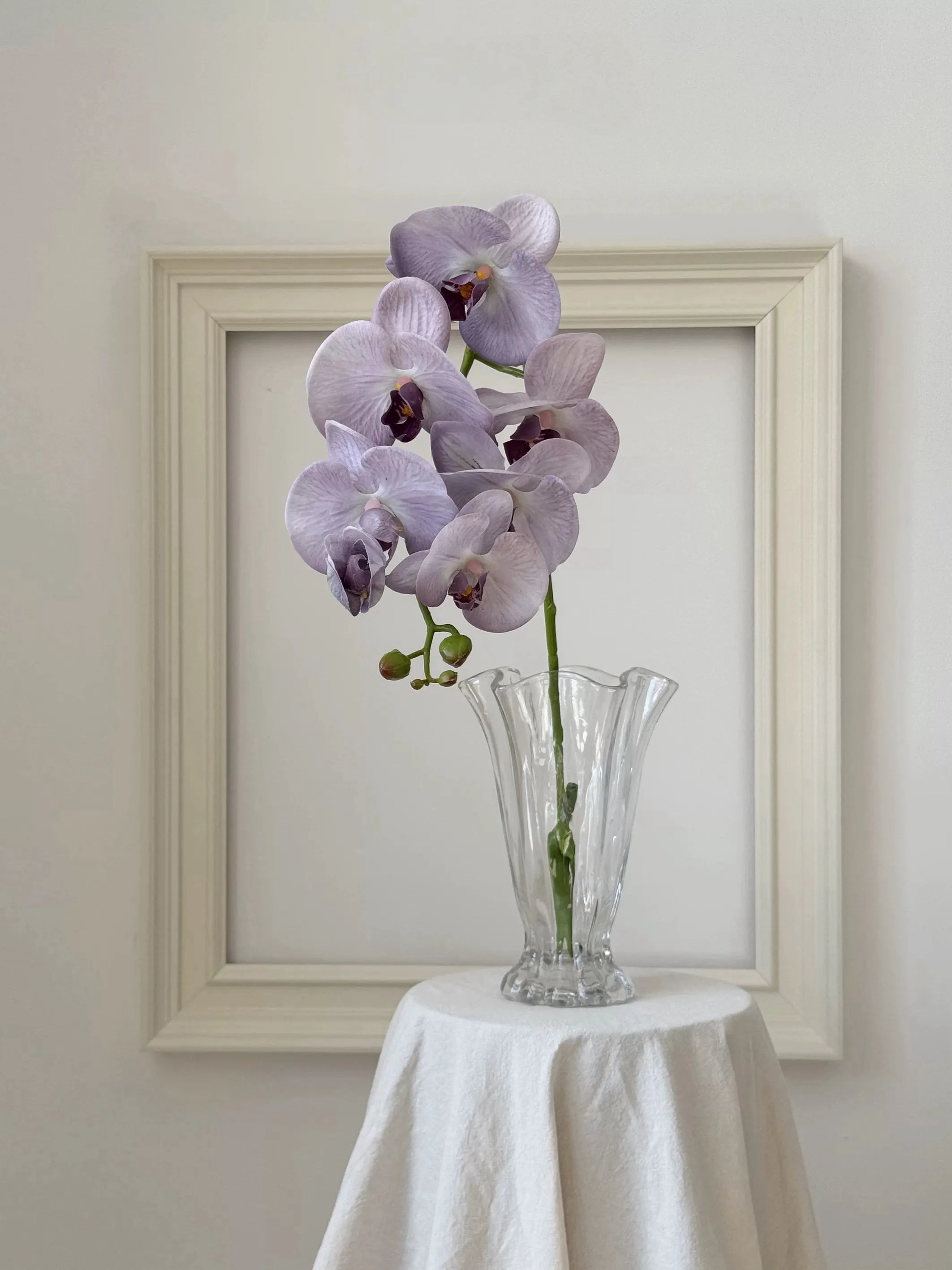 Real Touch Faux Large Butterfly Orchid Flower Stem–Purple