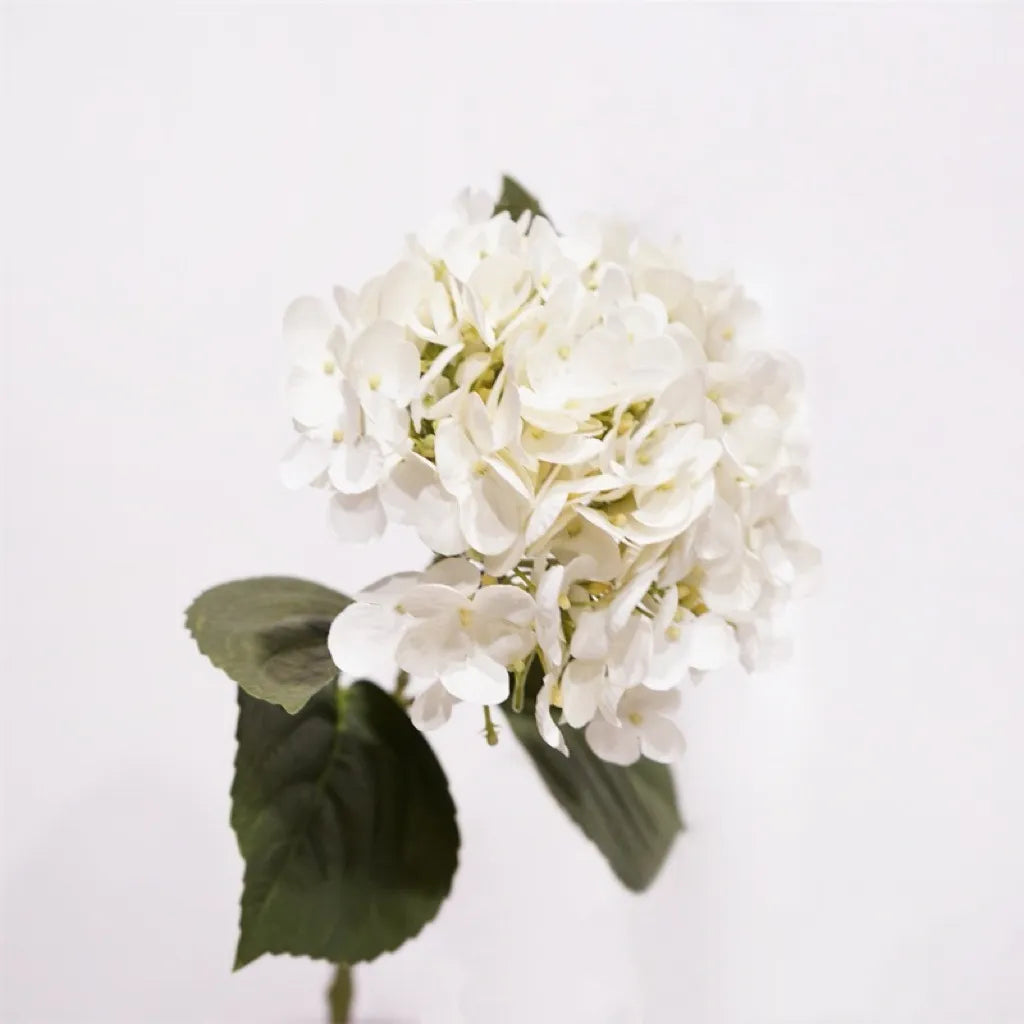リアルタッチ フェイク アジサイ ステム - ホワイト 25"