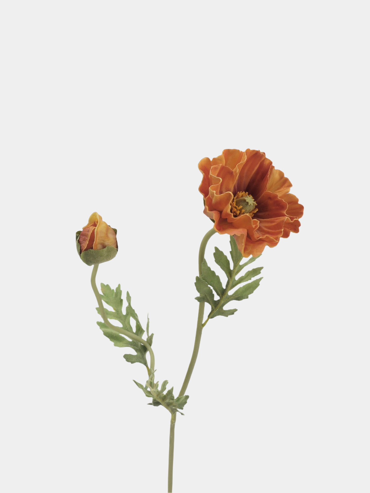 Real Touch Large Poppy Flower –Orange 22.4"