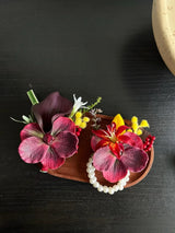 Red Faux Floral Boutonnière & Corsage Set