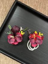 Red Faux Floral Boutonnière & Corsage Set