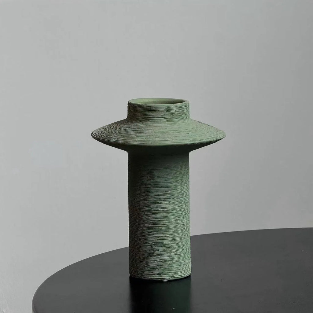 Textured Hand-Carved Ceramic Bud Vase