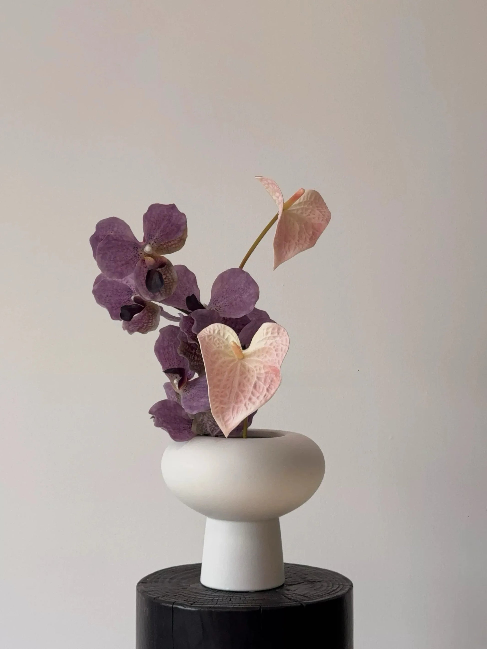 Twilight Reverie: Orchid & Anthurium Faux Flower Bouquet