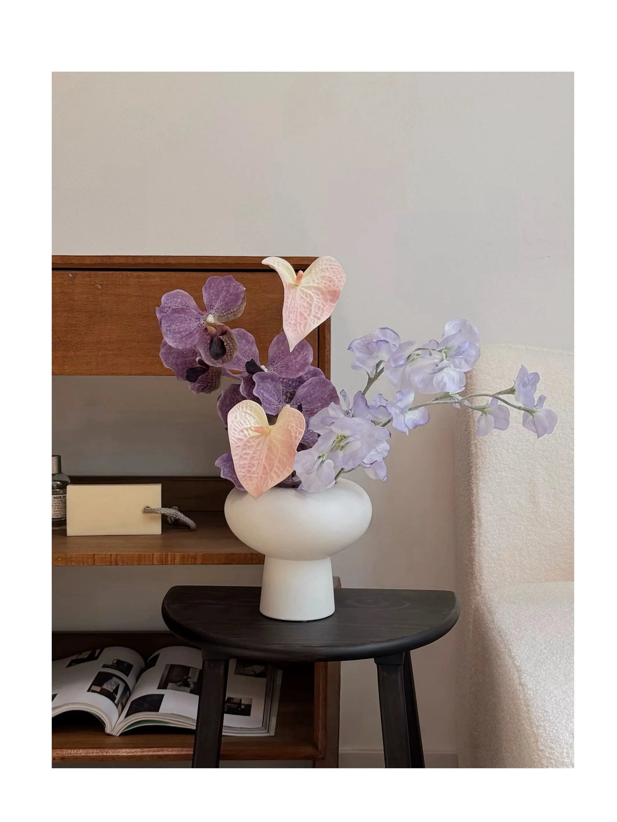 Twilight Reverie: Orchid & Anthurium Artificial Flower Bouquet