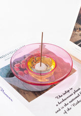 Vibrant Pink  Glass Incense Holder