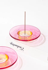 Vibrant Pink  Glass Incense Holder