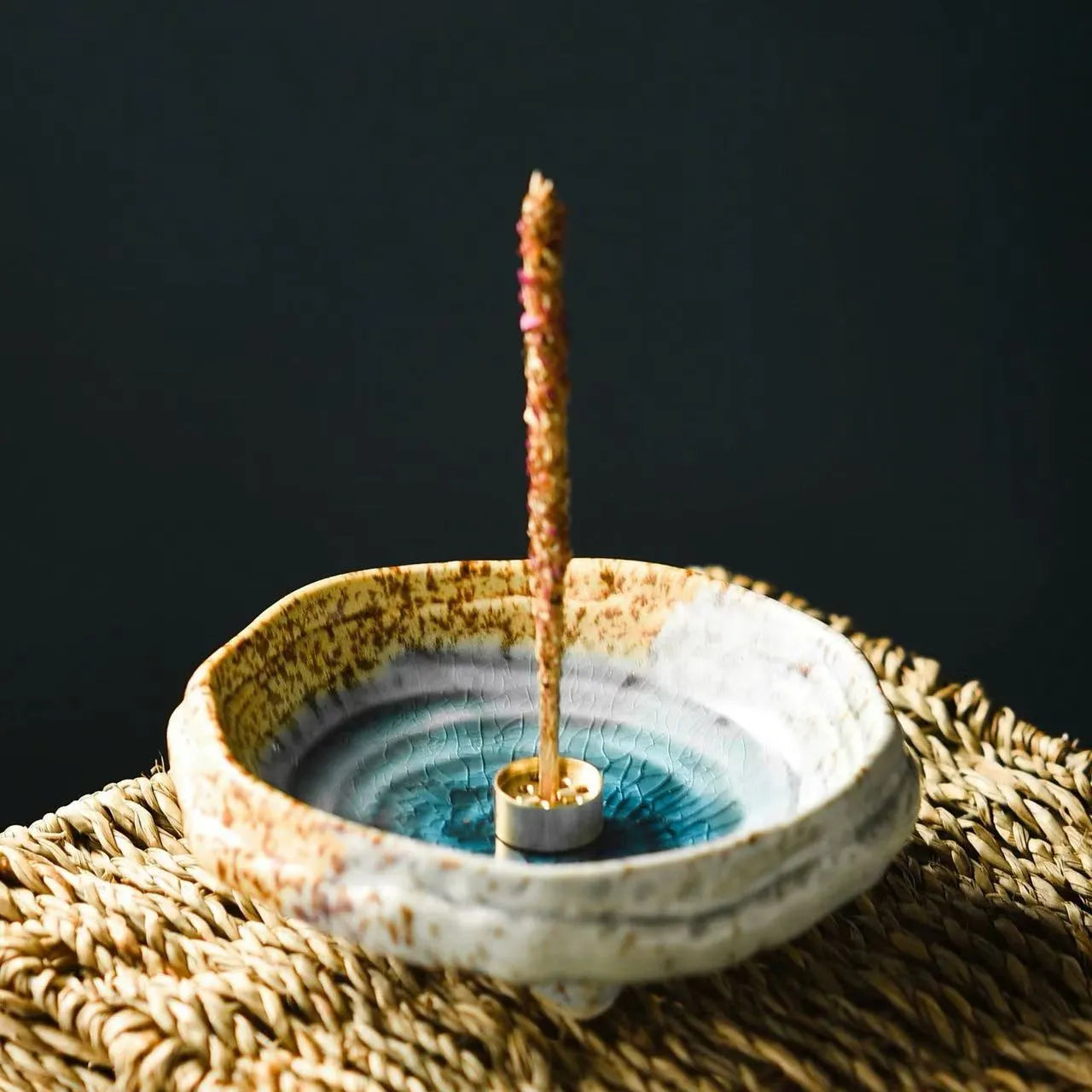 Artistic Vintage Ceramic Incense Holder