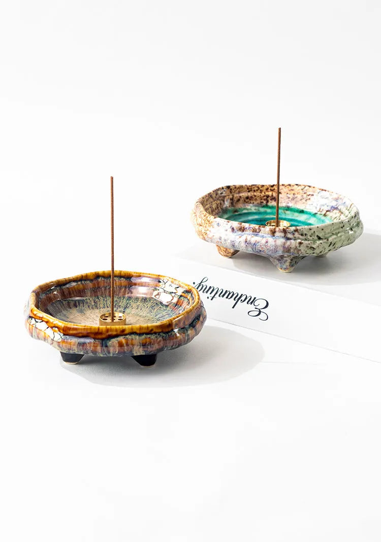 Artistic Vintage Ceramic Incense Holder