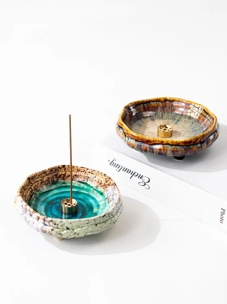 Artistic Vintage Ceramic Incense Holder