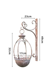 Vintage Iron Hanging Basket with Bracket