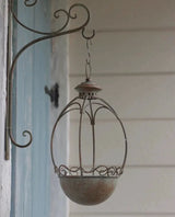 Vintage Iron Hanging Basket with Bracket