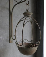Vintage Iron Hanging Basket with Bracket