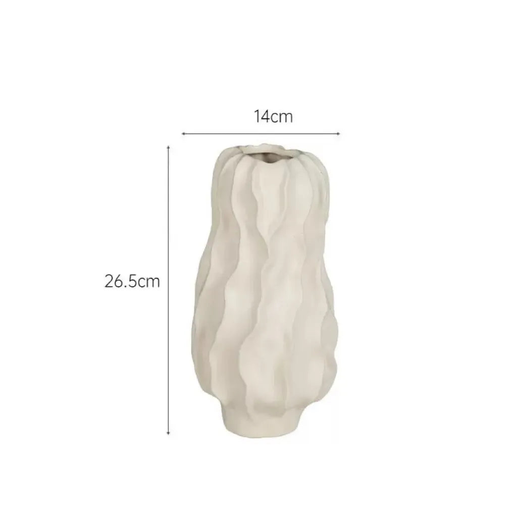 波形セラミック花瓶