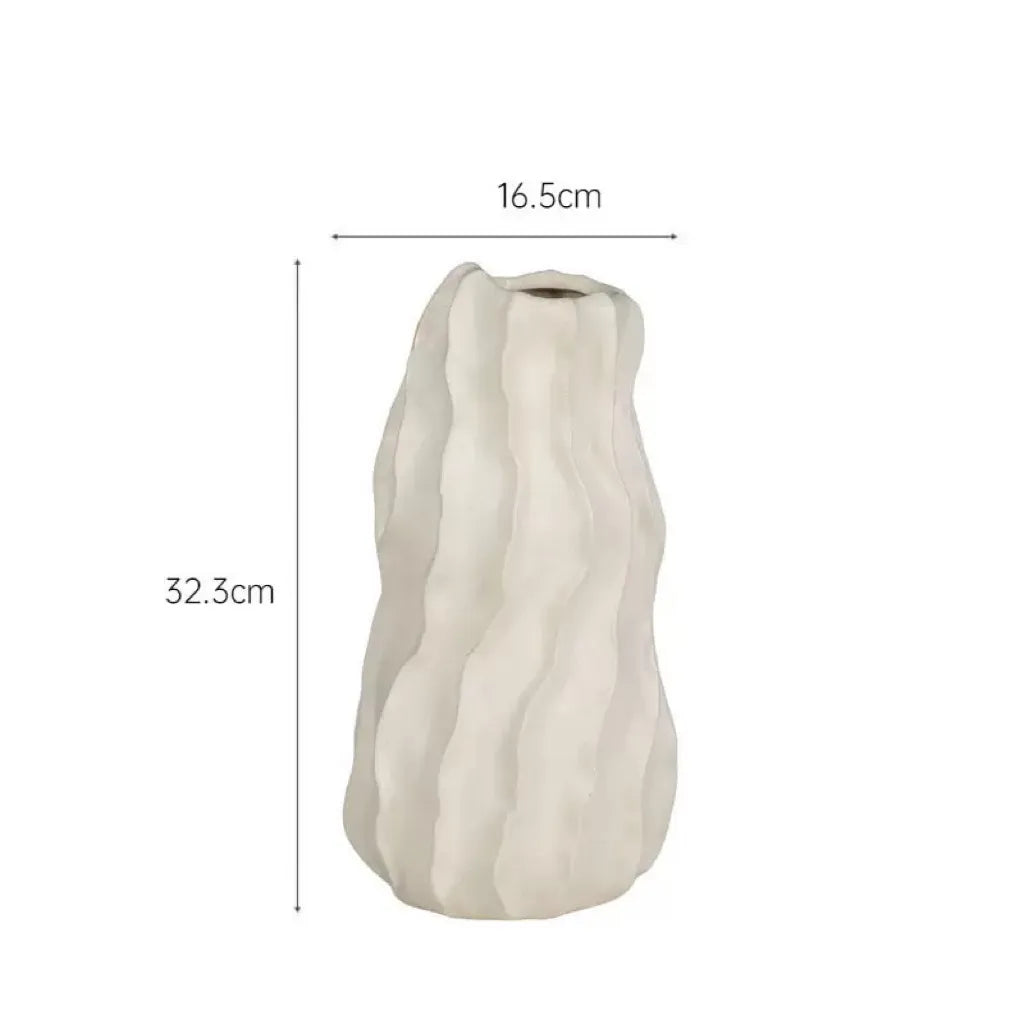 波形セラミック花瓶