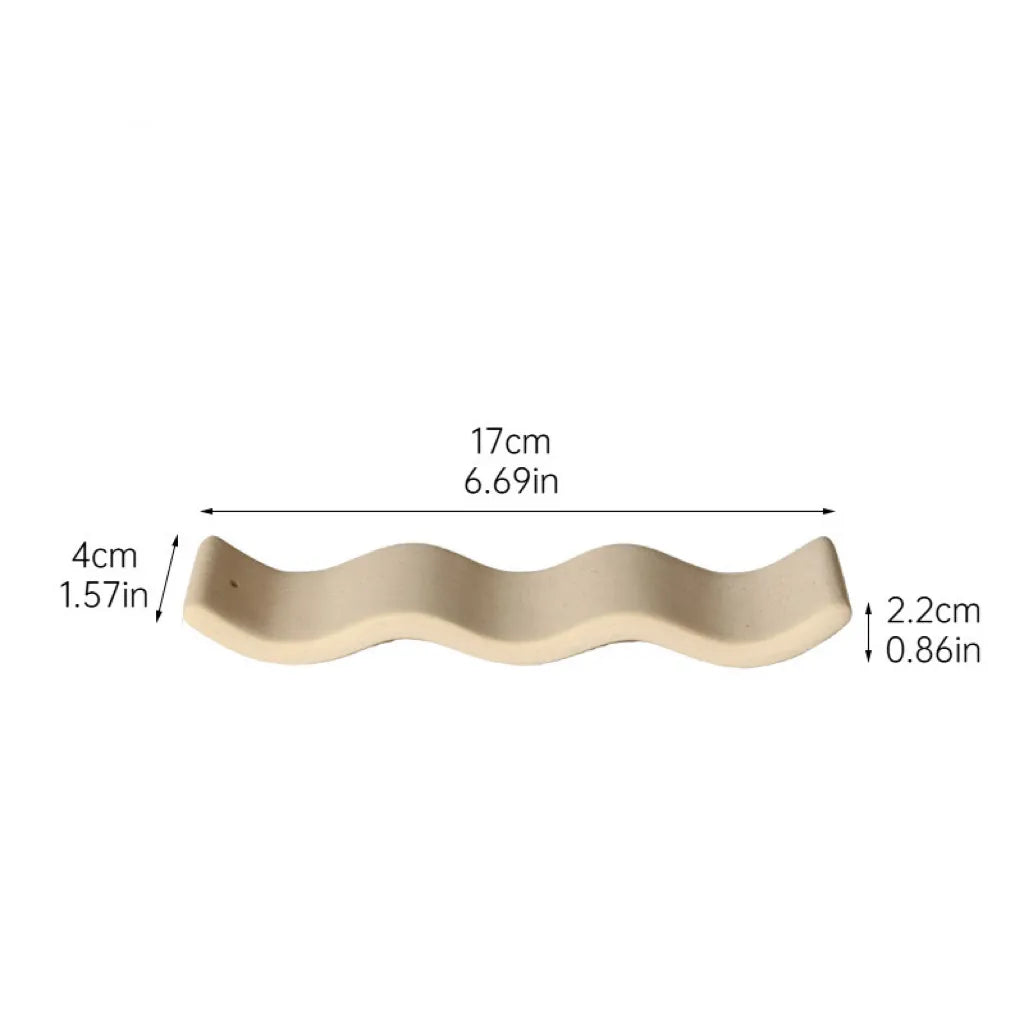 Modern-Minimalist Wavy Ceramic Incense Holder