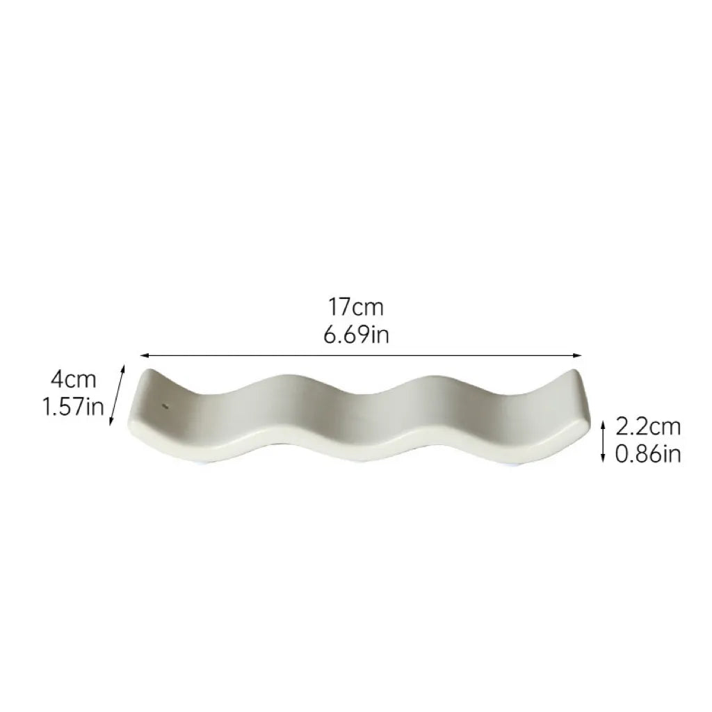Modern-Minimalist Wavy Ceramic Incense Holder