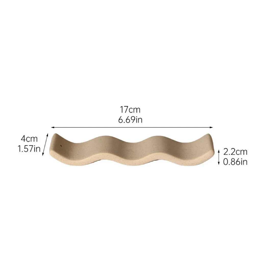 Modern-Minimalist Wavy Ceramic Incense Holder