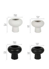 風変わりなセラミック花瓶 – 黒/白