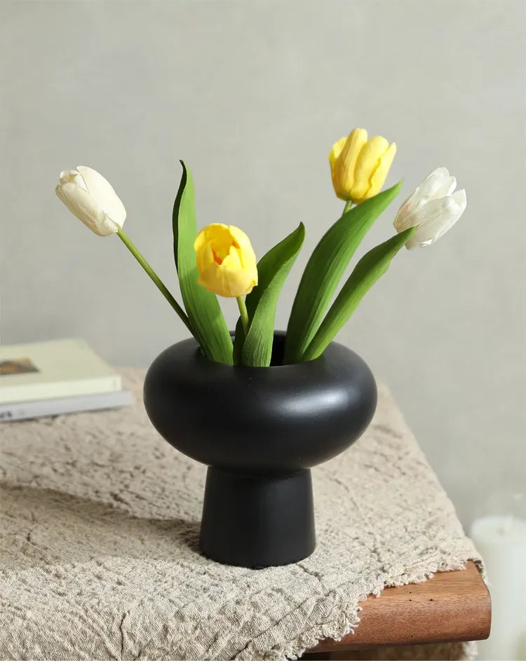 Whimsical Ceramic Vase –  Black/White