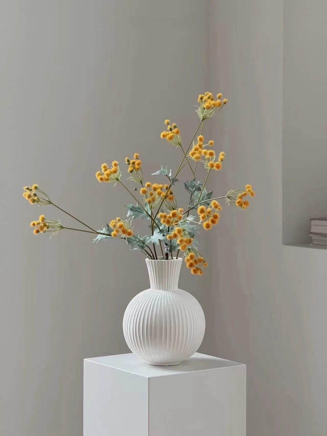 Yellow Artificial Wildflower Spray – 79cm
