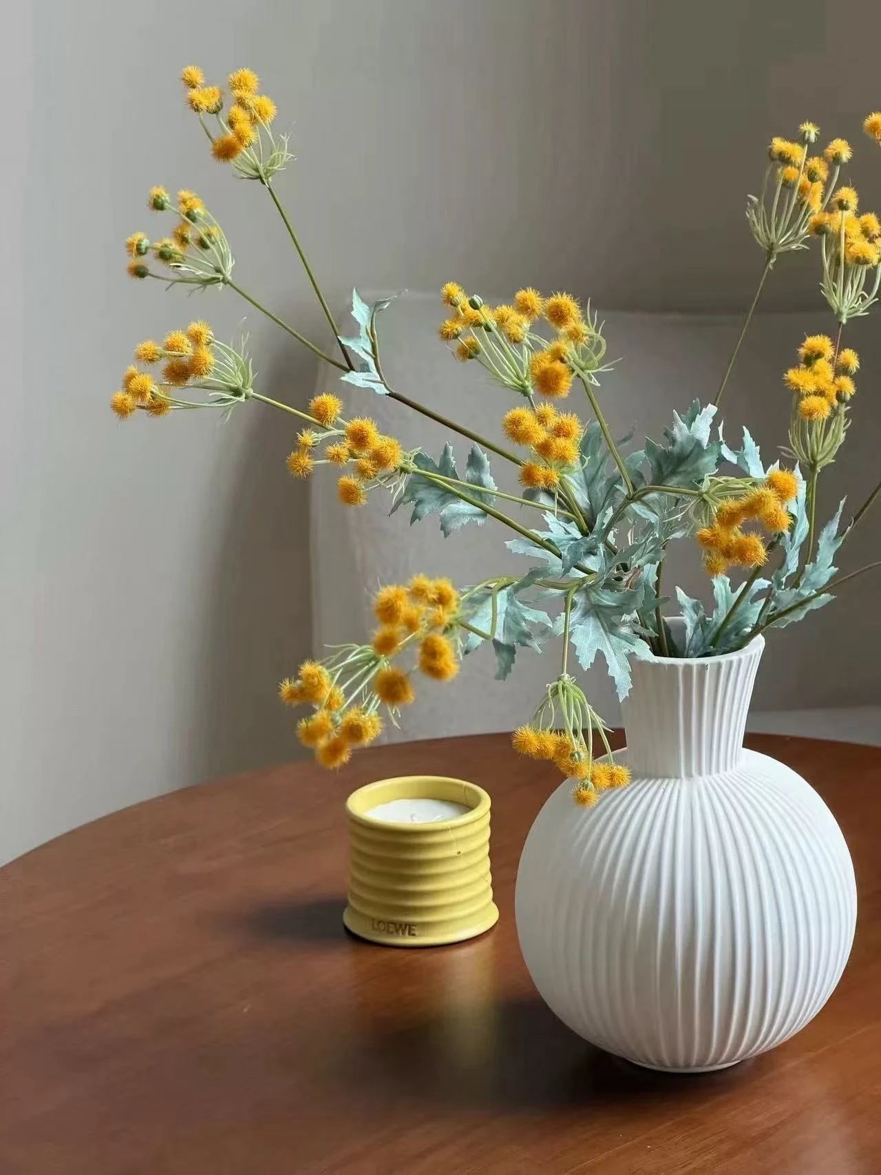 Yellow Artificial Wildflower Spray – 79cm