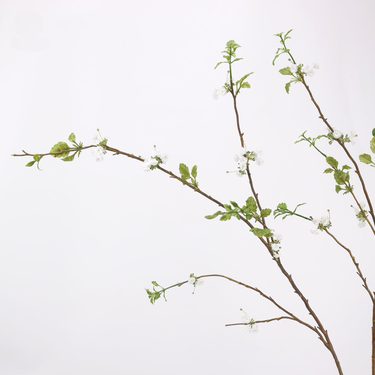 Artificial large snow willow branch profile, original studio background