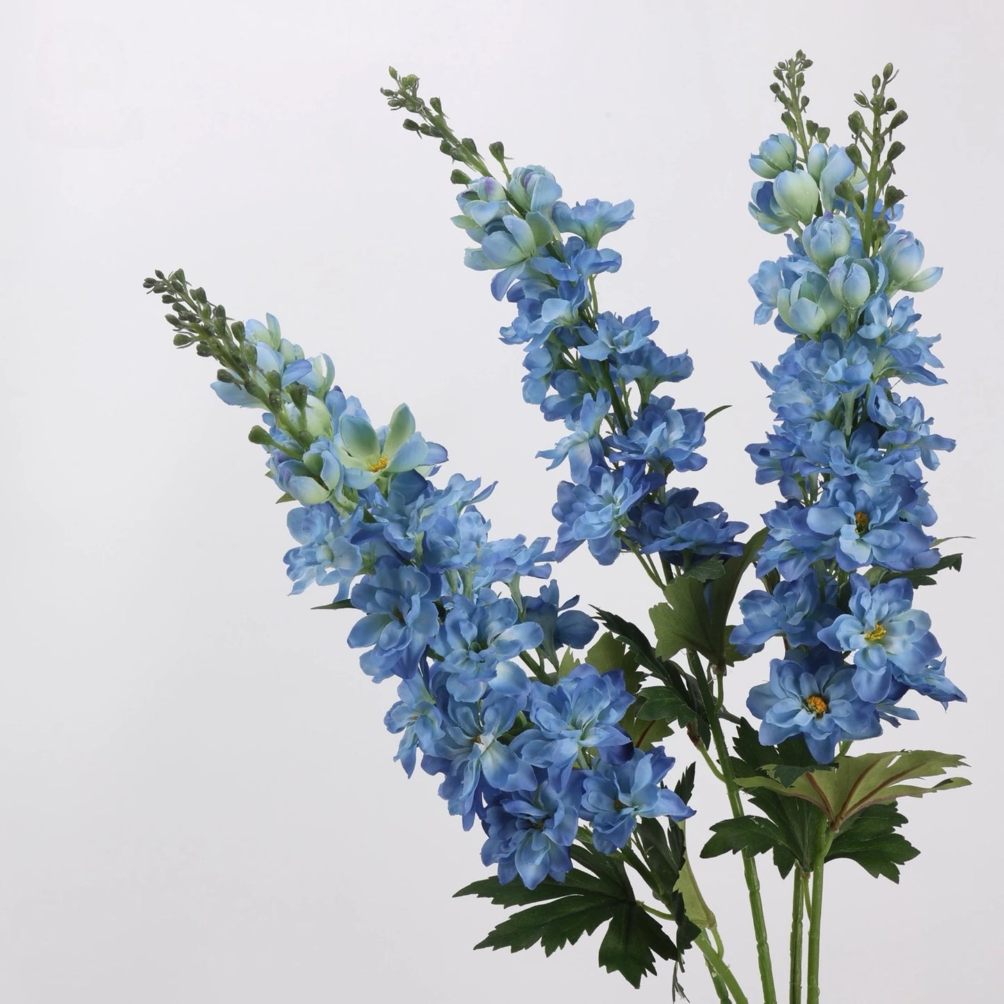 Blue Real Touch artificial delphinium flower detail