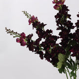 Burgundy artificial delphinium Real Touch flower detail