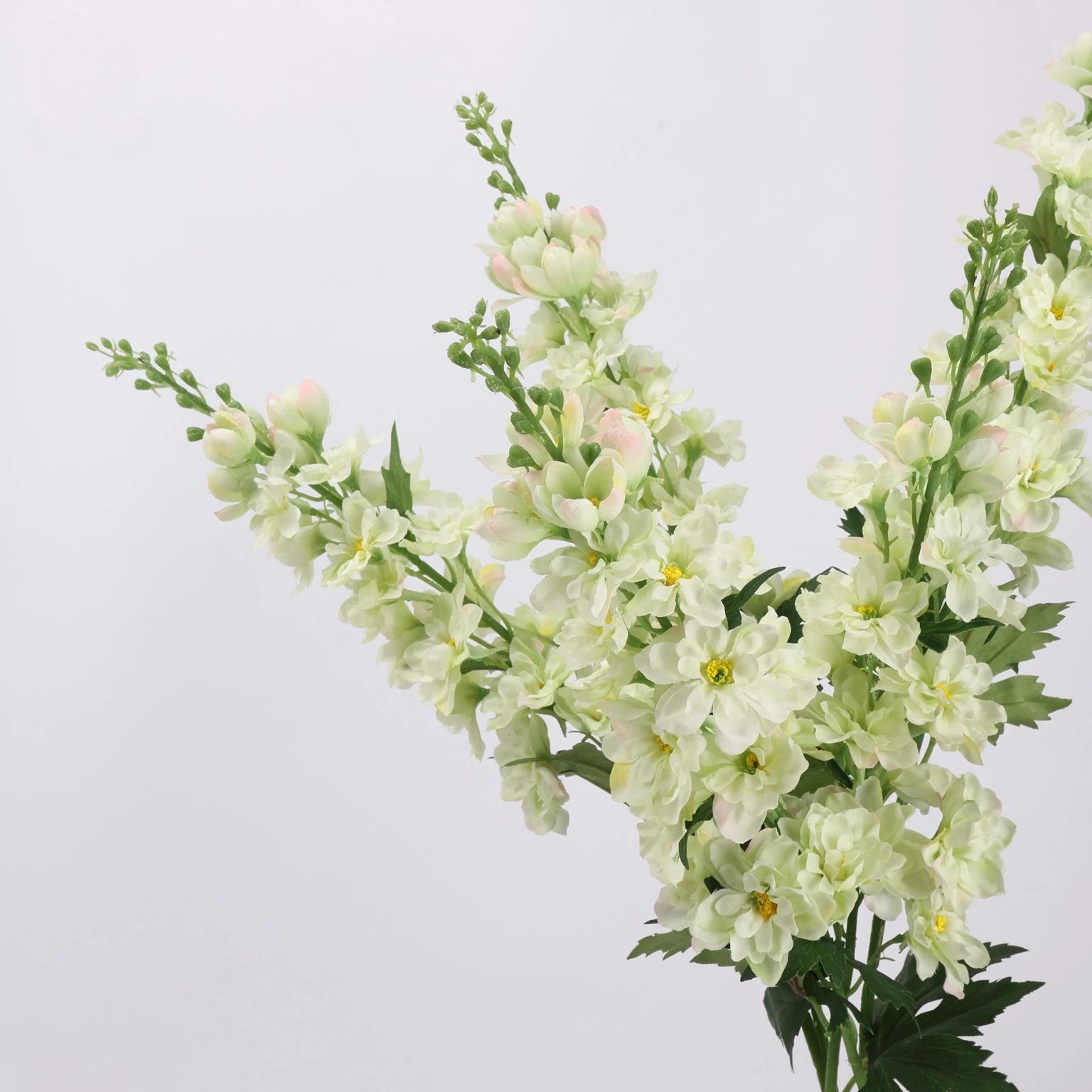 Ivory artificial delphinium Real Touch stems