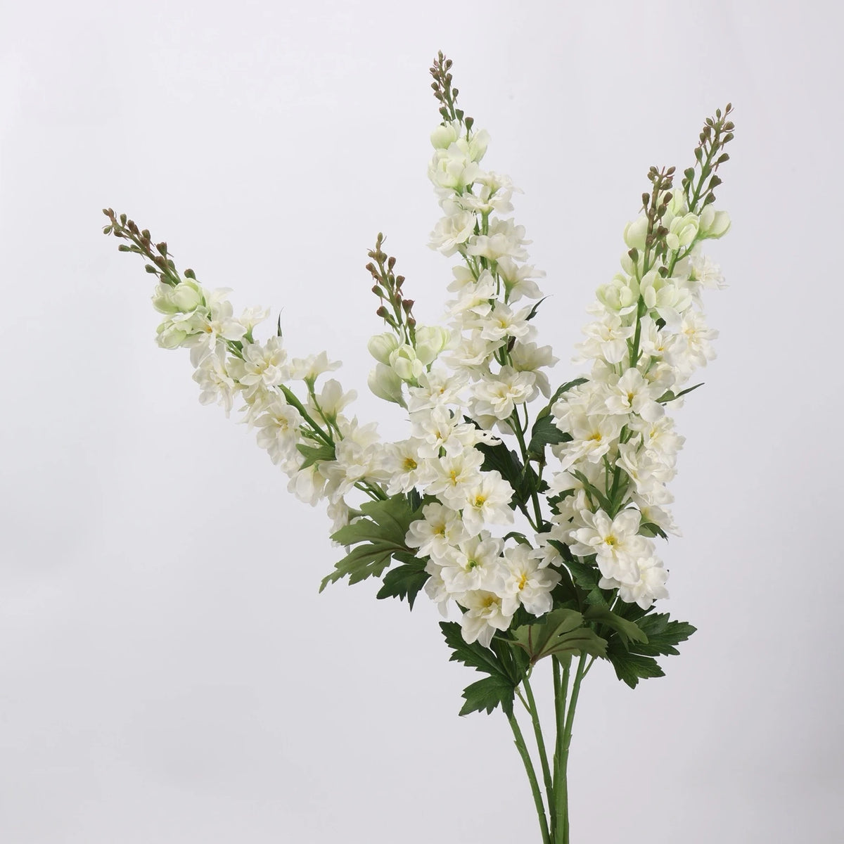 White artificial delphinium Real Touch stems