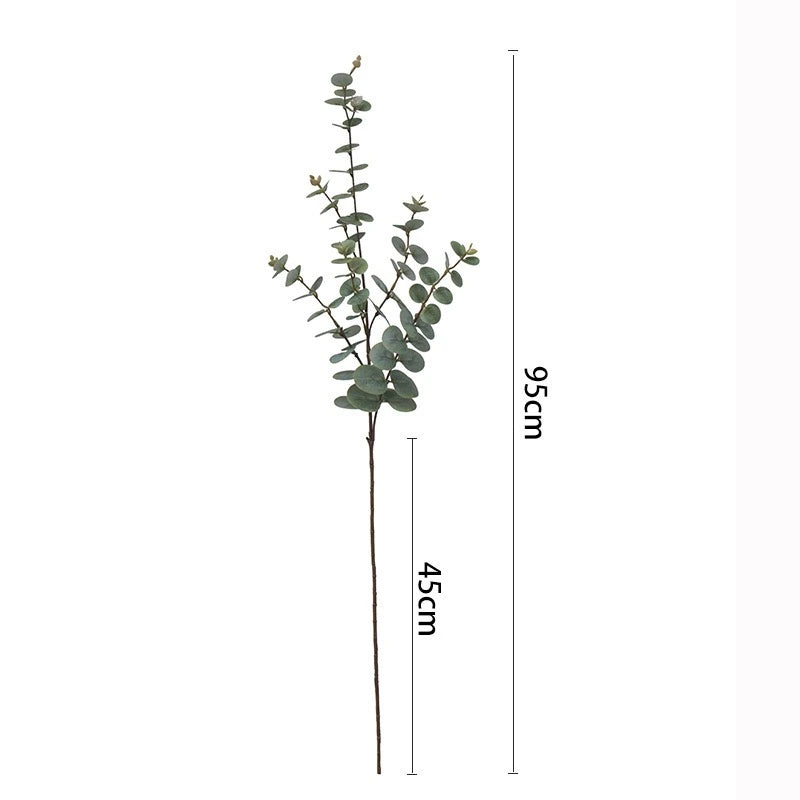 Artificial eucalyptus stem 95cm total length and 45cm stem size guide