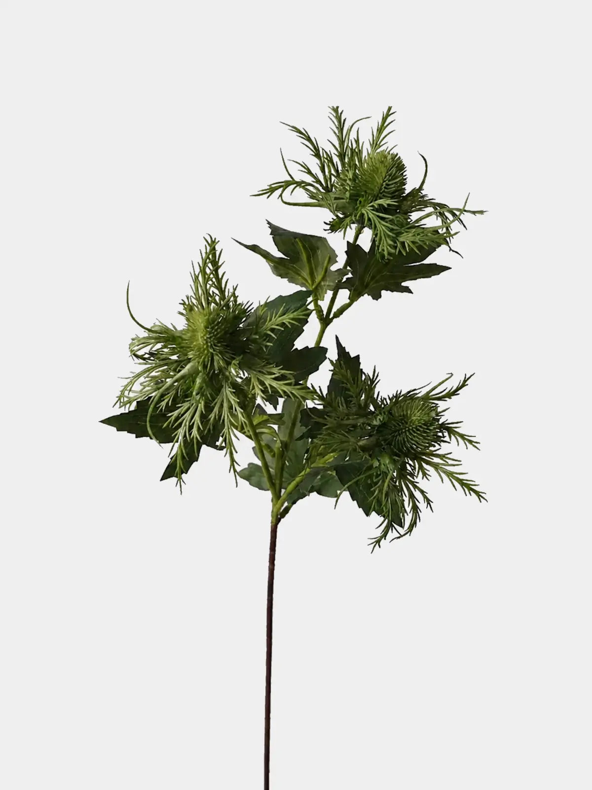 artificial sea holly stem in green