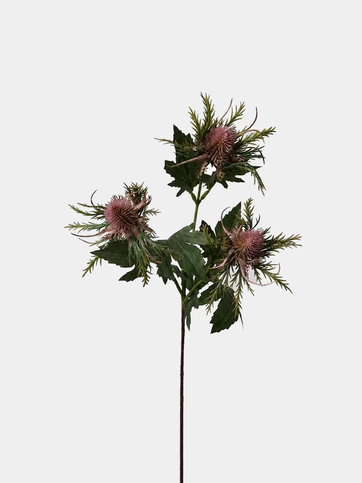 artificial sea holly stem in mauve