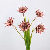 Multiple faux double tulip stems in vintage rose