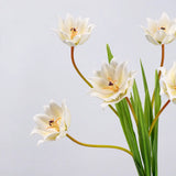 Multiple faux double tulip stems in white
