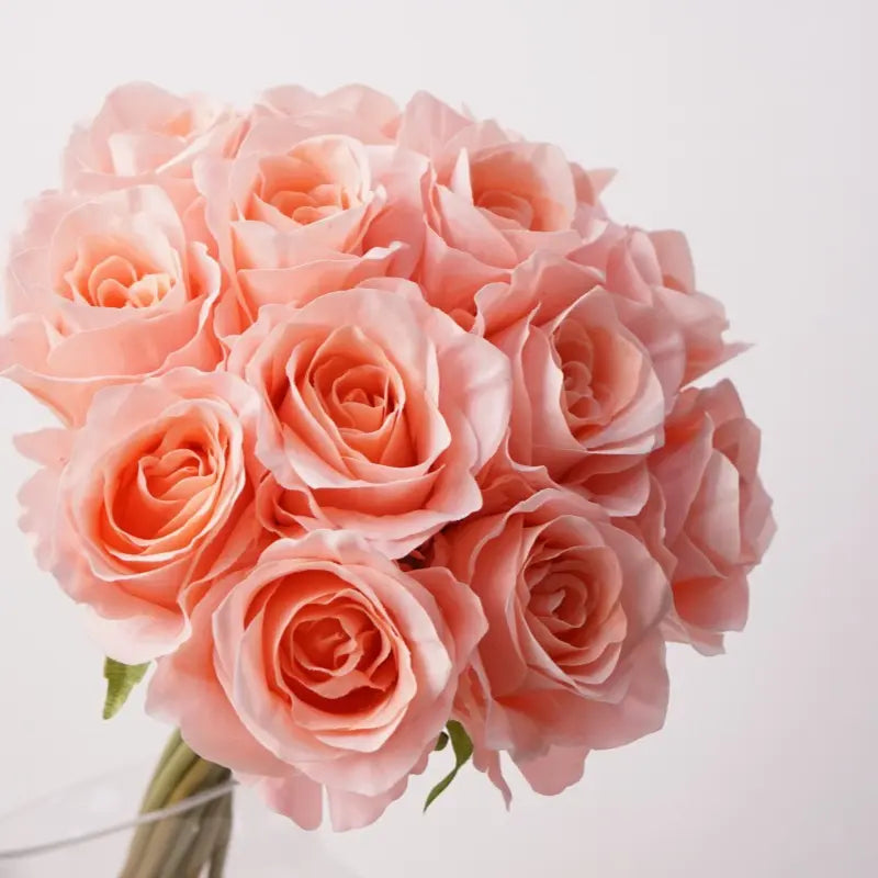 Blush Pink Real Touch Elsa Rose Bouquet, close-up of flowers