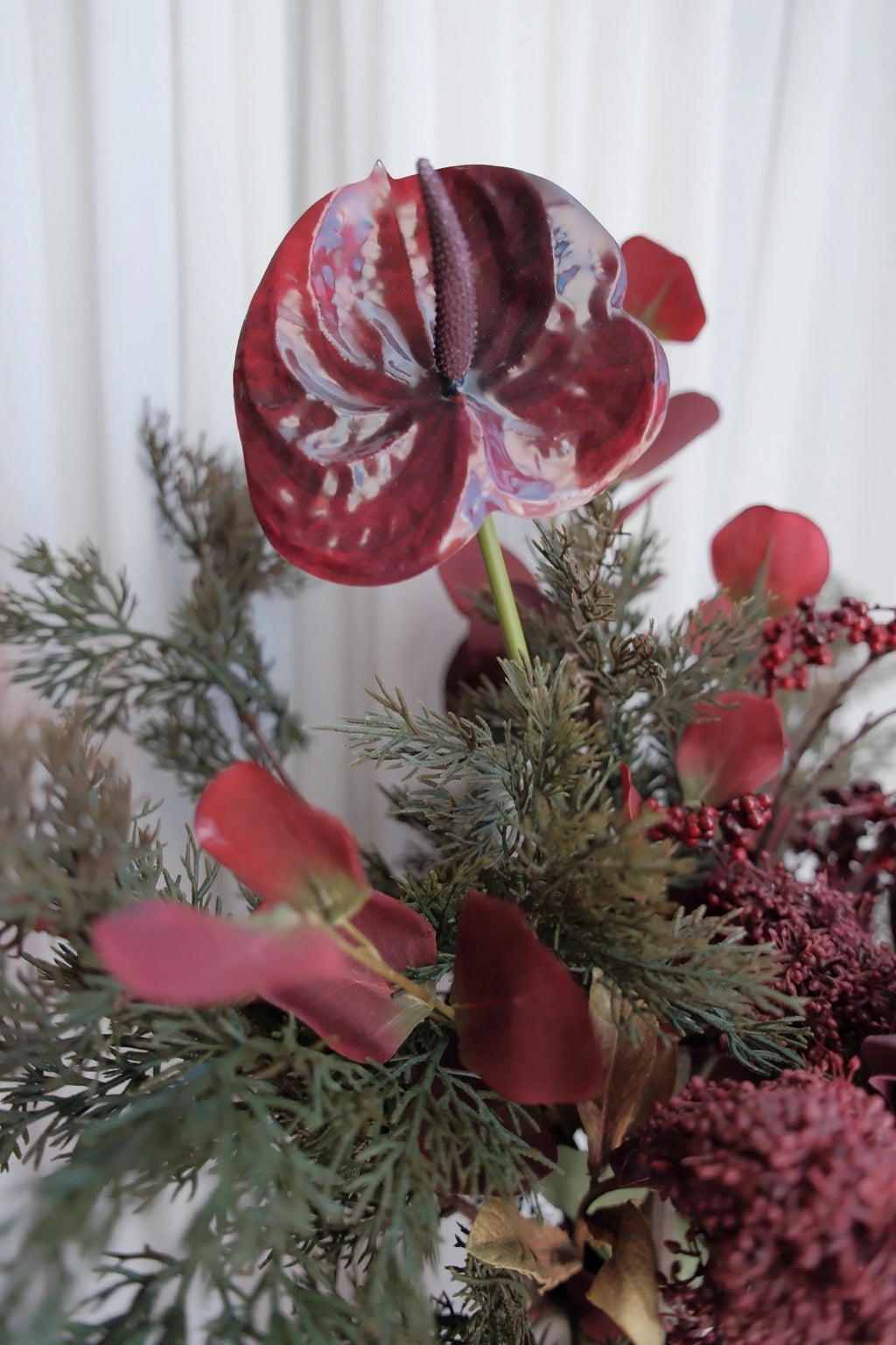 Ember faux flower arrangement - detail and interior view 3